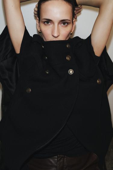 CAPE MÉLANGE LAINE MANTECO ZW COLLECTION - Noir de Zara - Image 3