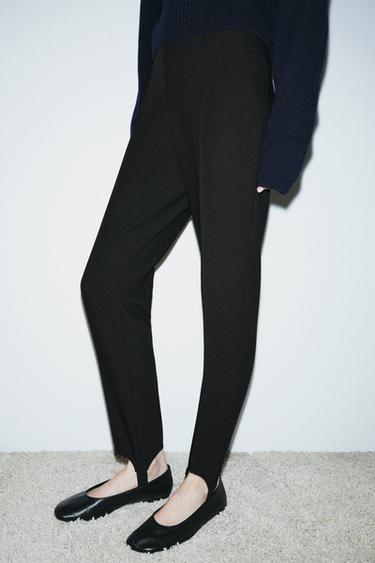 Zara ZW COLLECTION FUSEAU PANTS - Black