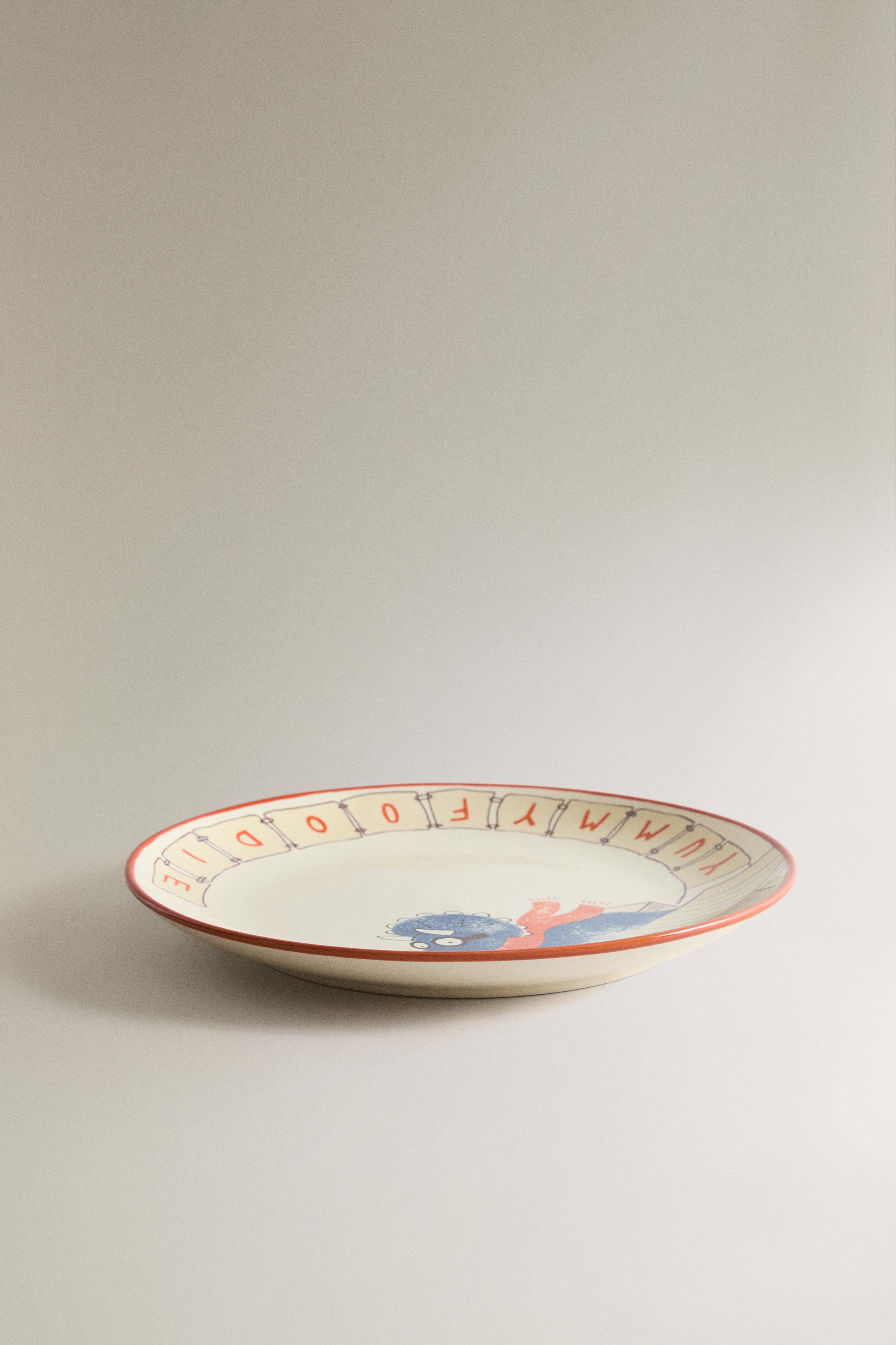 ASSIETTE ENFANT CÉRAMIQUE DINOSAURE
