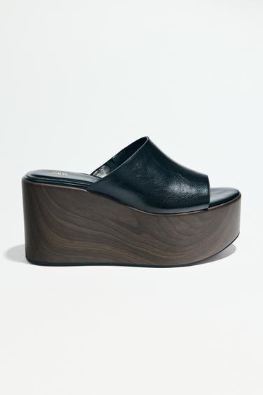 Zara PLATFORM WEDGE - Black