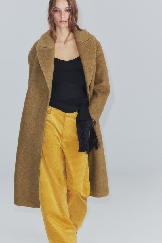 PANTALON EN VELOURS CÔTELÉ ZW COLLECTION - Jaune de Zara - Image 8