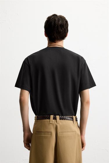 T-SHIRT À INSCRIPTION IMPRIMÉE - Noir de Zara - Image 2