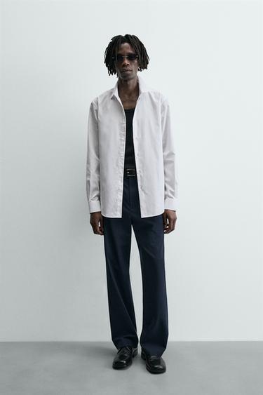 CAMISA SLIM FIT ESTRUCTURA - Blanco de Zara - Imagen 0