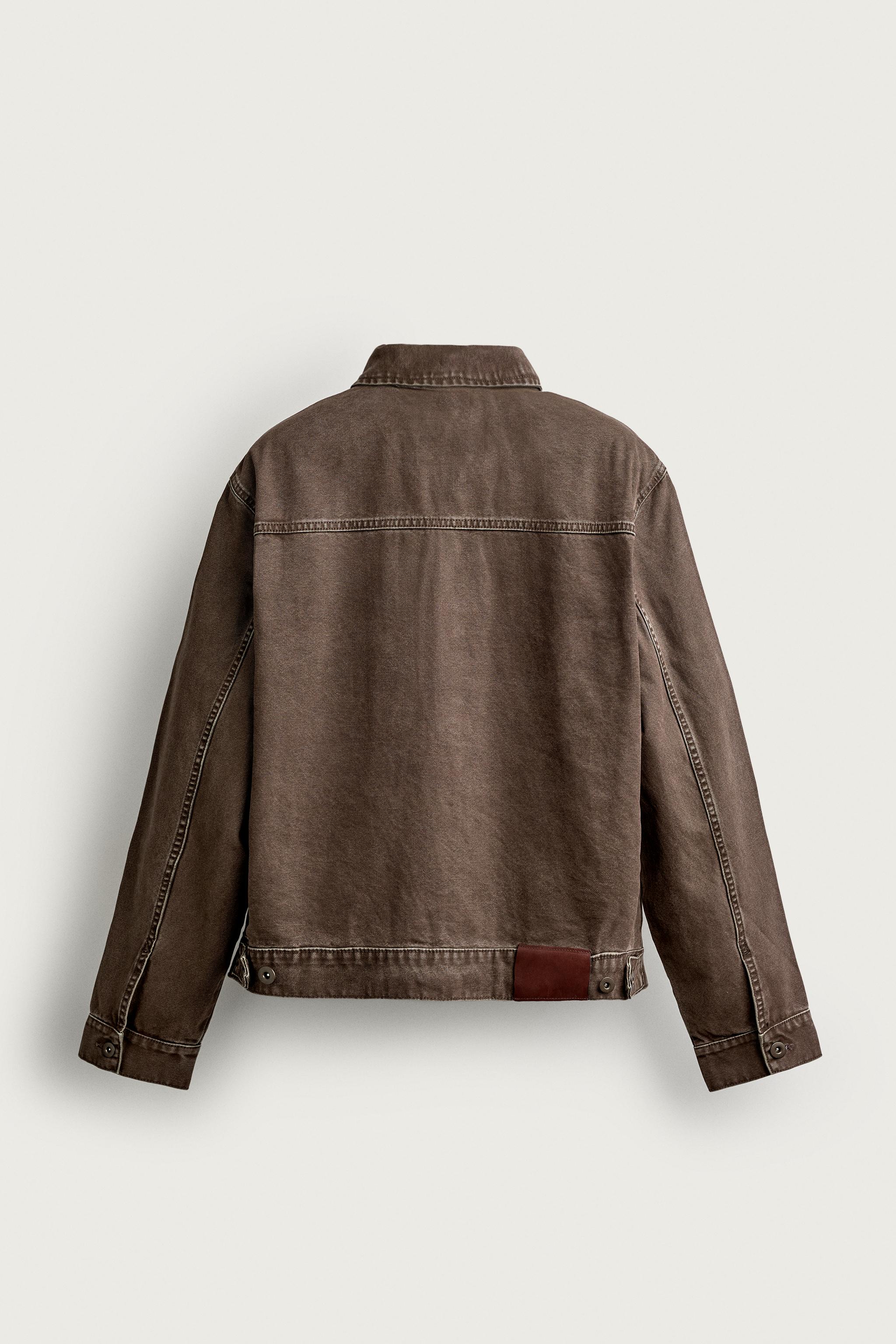 BASIC DENIM JACKET — Brown (alternate view)