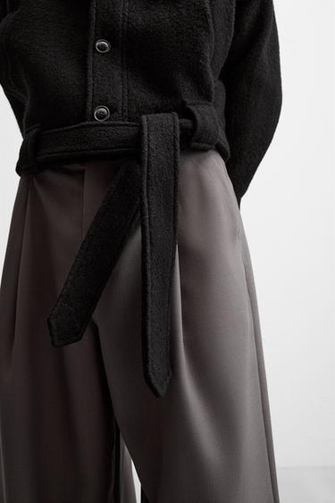 CAZADORA LANA TEXTURA BOUCLÉ - Negro de Zara