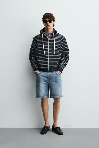 REGULAR FIT DENIM BERMUDA SHORTS - Mid-blue by Zara