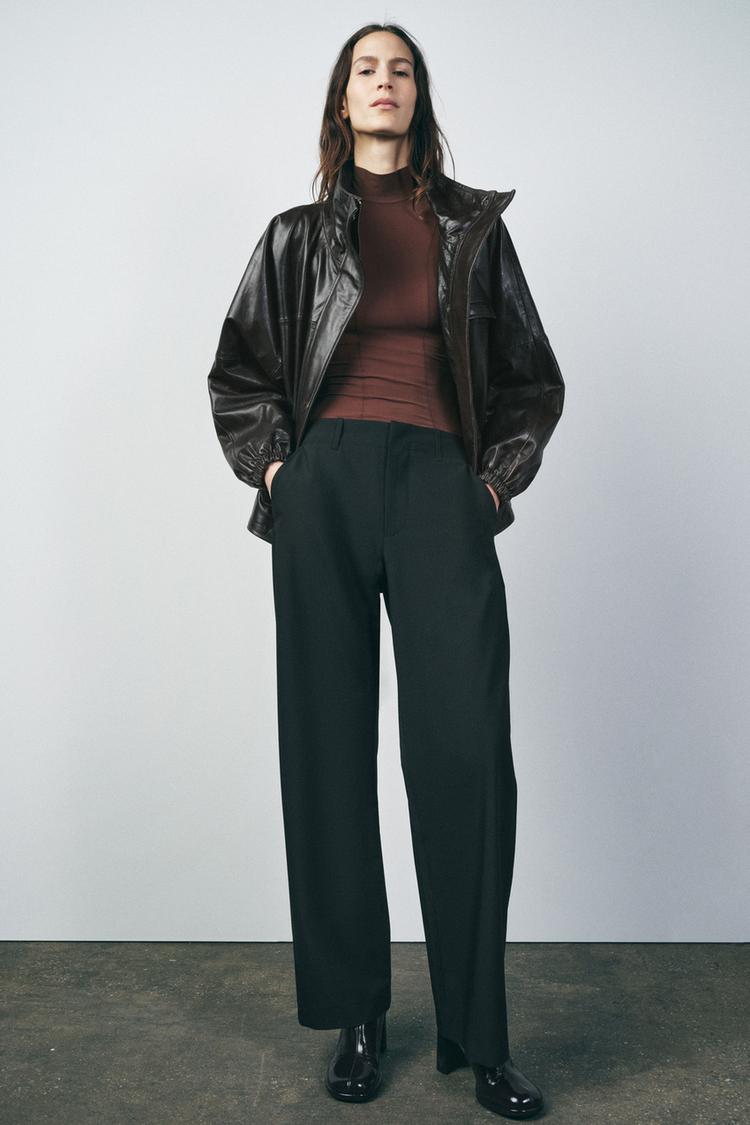 ZW COLLECTION STRAIGHT LEG PANTS - Black | ZARA United States