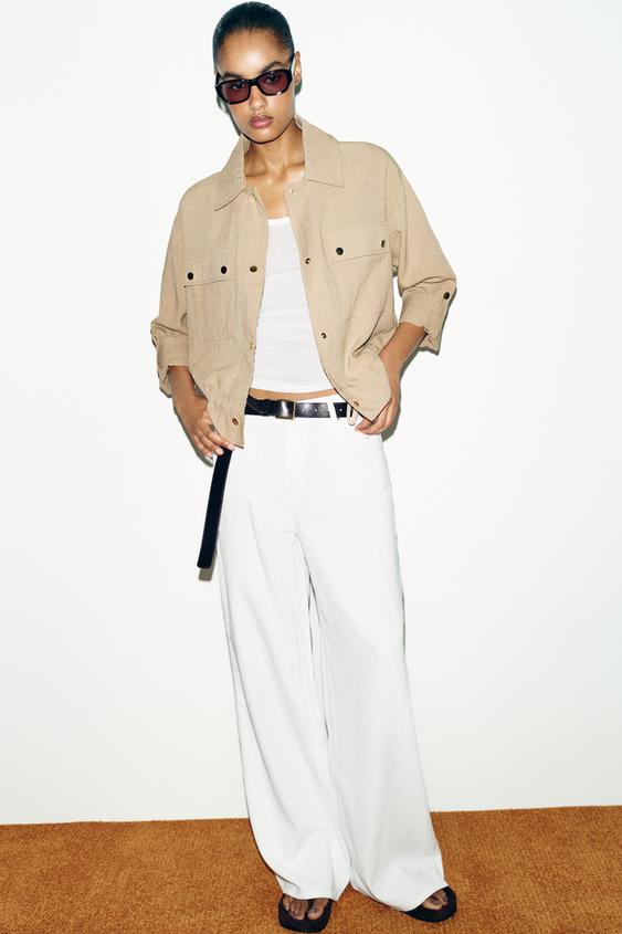 CHAQUETA CORTA MANGA REMANGADA - Arena de Zara - Imagen 0