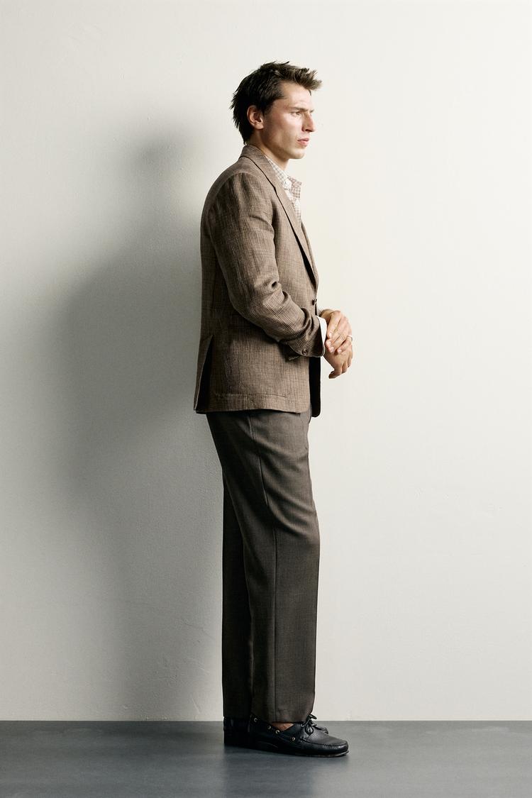 Blazer a cuadros de lino 100% 4