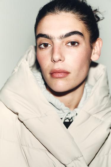 WATER-REPELLENT QUILTED HOODED JACKET - Beige by Zara