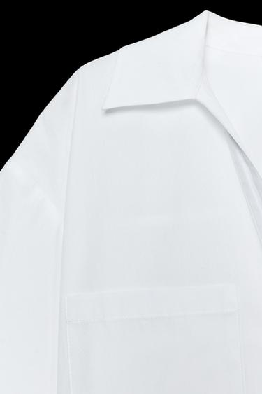 CAMISA CORTA POPELÍN - Blanco de Zara