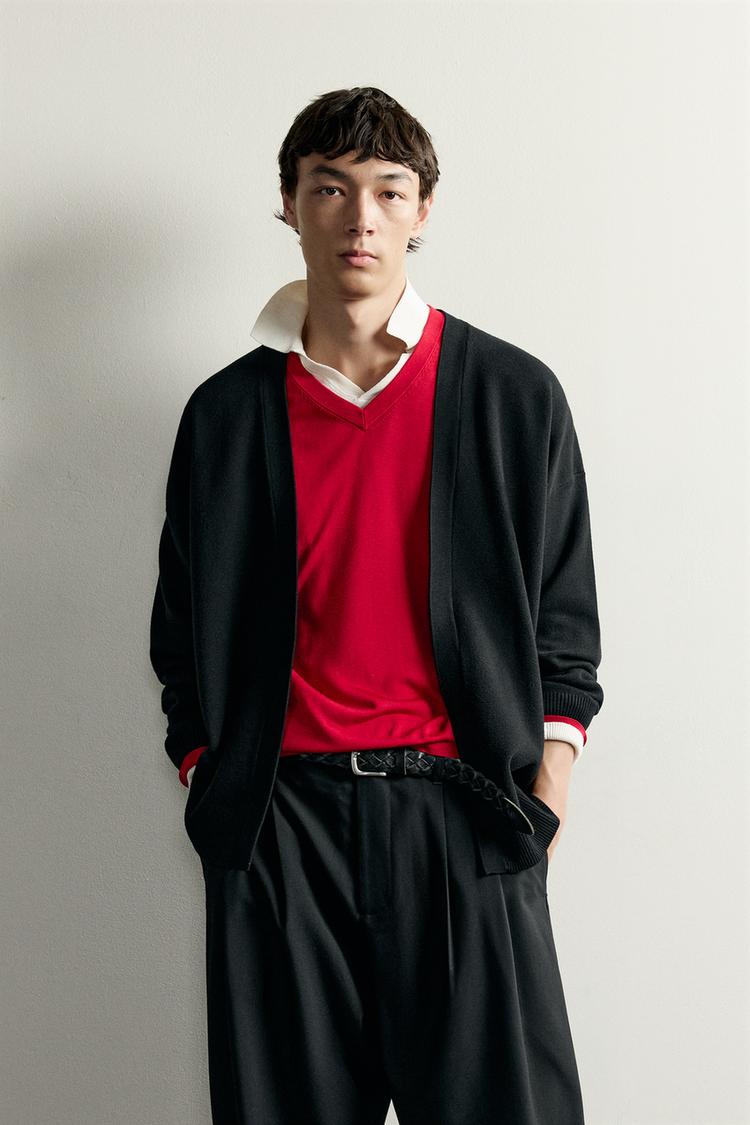 RELAXED FIT OPEN CARDIGAN