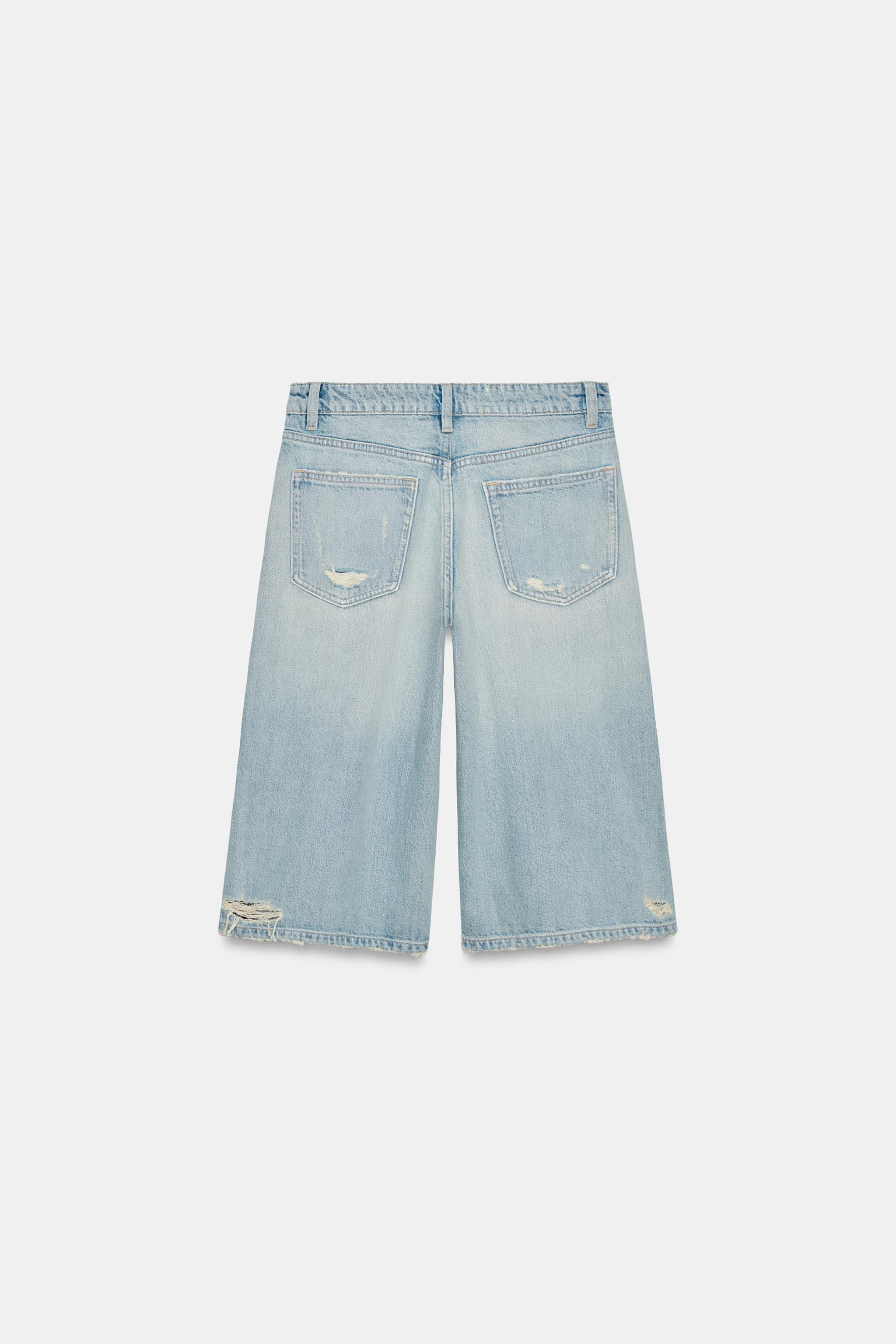 TRF ダメージデニムバミューダパンツ - ライトブルー | ZARA Japan / 日本