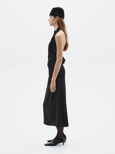 Zara Long halter dress with back detail - LIMITED - Black