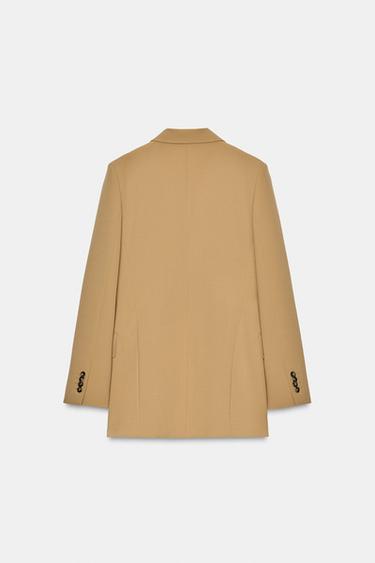 FITTED BLAZER WITH CONTRAST SCARF ZW COLLECTION - Light camel by Zara - Image 5