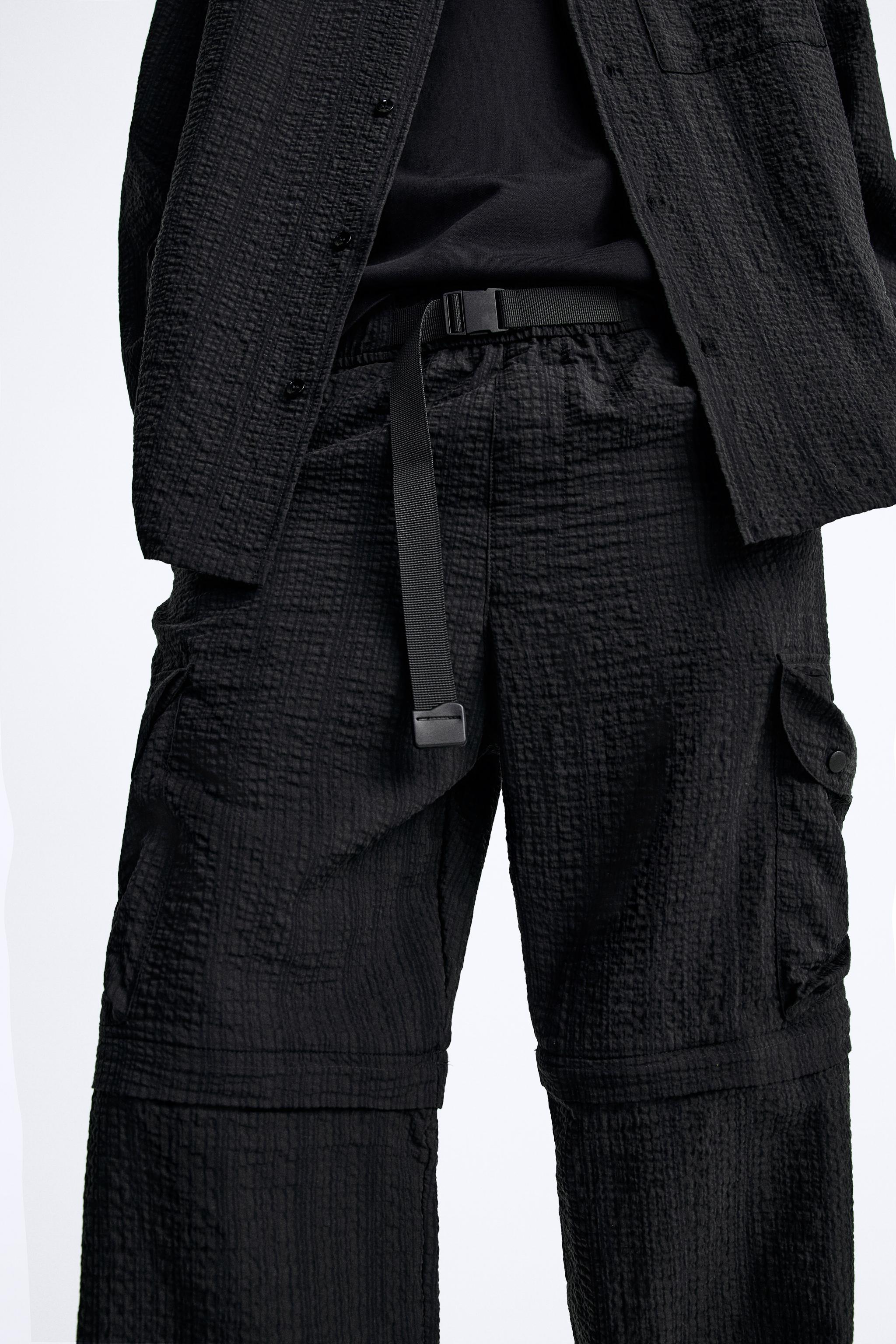 WRINKLED EFFECT DETACHABLE PANTS - Black | ZARA United States