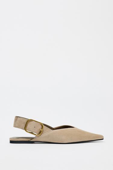 ZAPATO DESTALONADO HEBILLA SERRAJE - Beige de Zara - Imagen 0