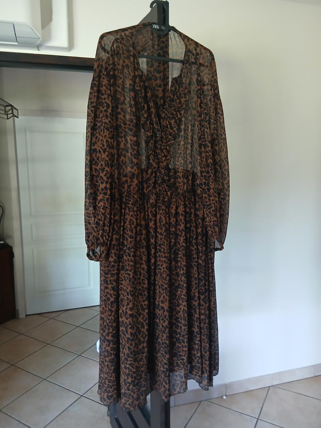 RUFFLED ANIMAL PRINT DRESS - Image 4