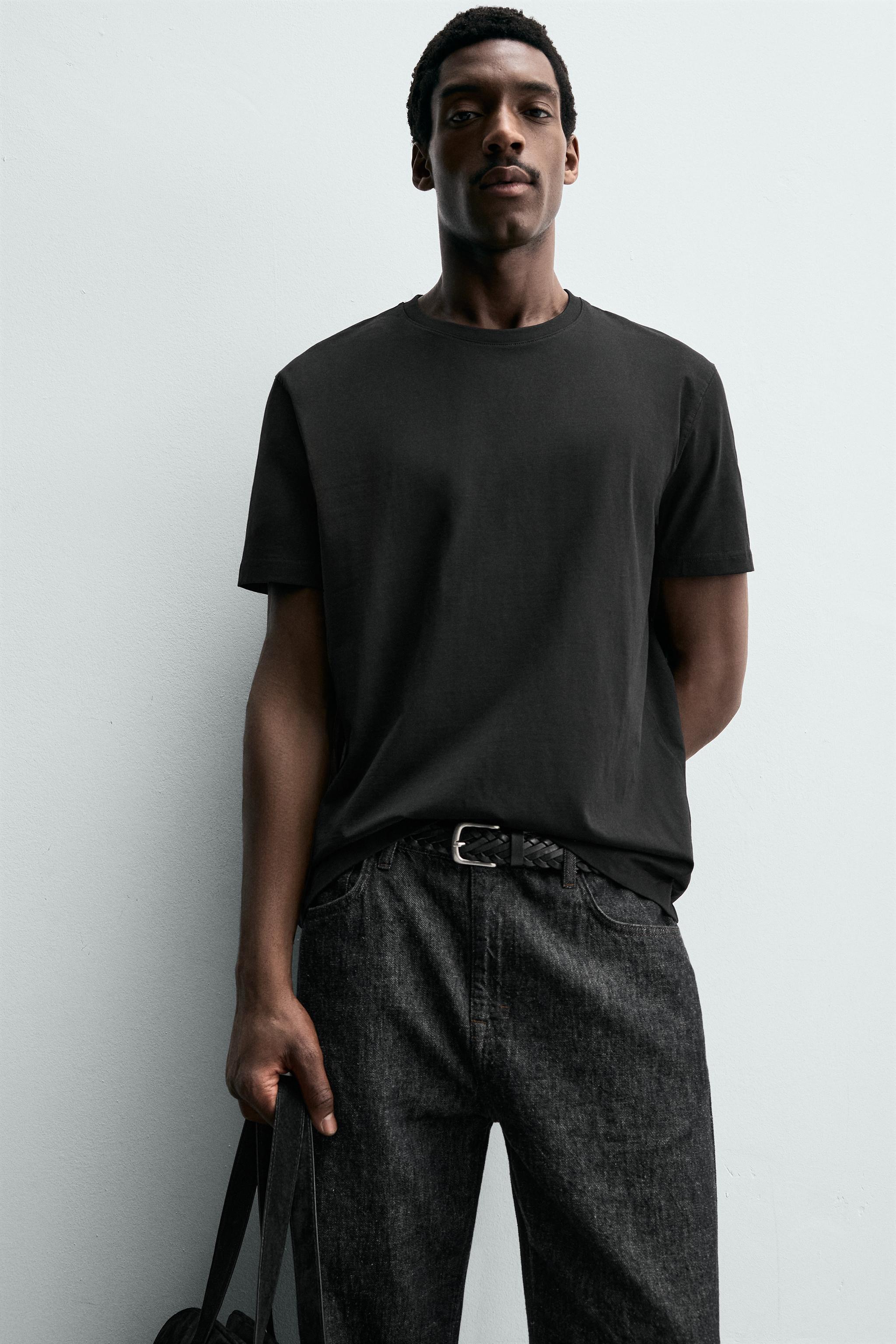 Мужские футболки Zara 3-PACK MEDIUM WEIGHT BASIC T-SHIRTS /02 — фото 9