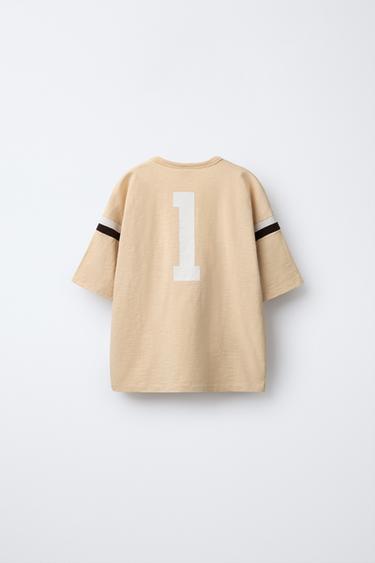 T-SHIRT STYLE UNIVERSITAIRE - Jaune clair de Zara - Image 1