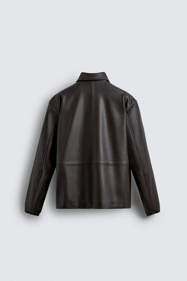 FAUX LEATHER JACKET - Brown by Zara - Image 6
