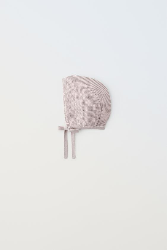 CABLE-KNIT BONNET - Light pink | ZARA New Zealand