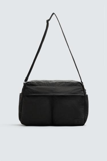 TÚI ĐEO CHÉO VẢI NYLON CÓ NHIỀU NGĂN - Đen từ Zara - Hình ảnh 0