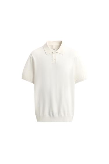 REGULAR FIT KNIT POLO SHIRT - Ecru by Zara
