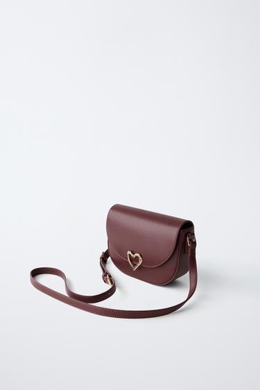 SAC BANDOULIÈRE CŒUR - Bordeaux de Zara - Image 1