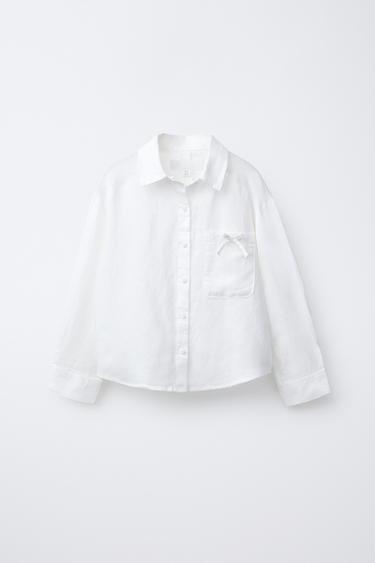 CHEMISE EN COTON LIN - Blanc de Zara