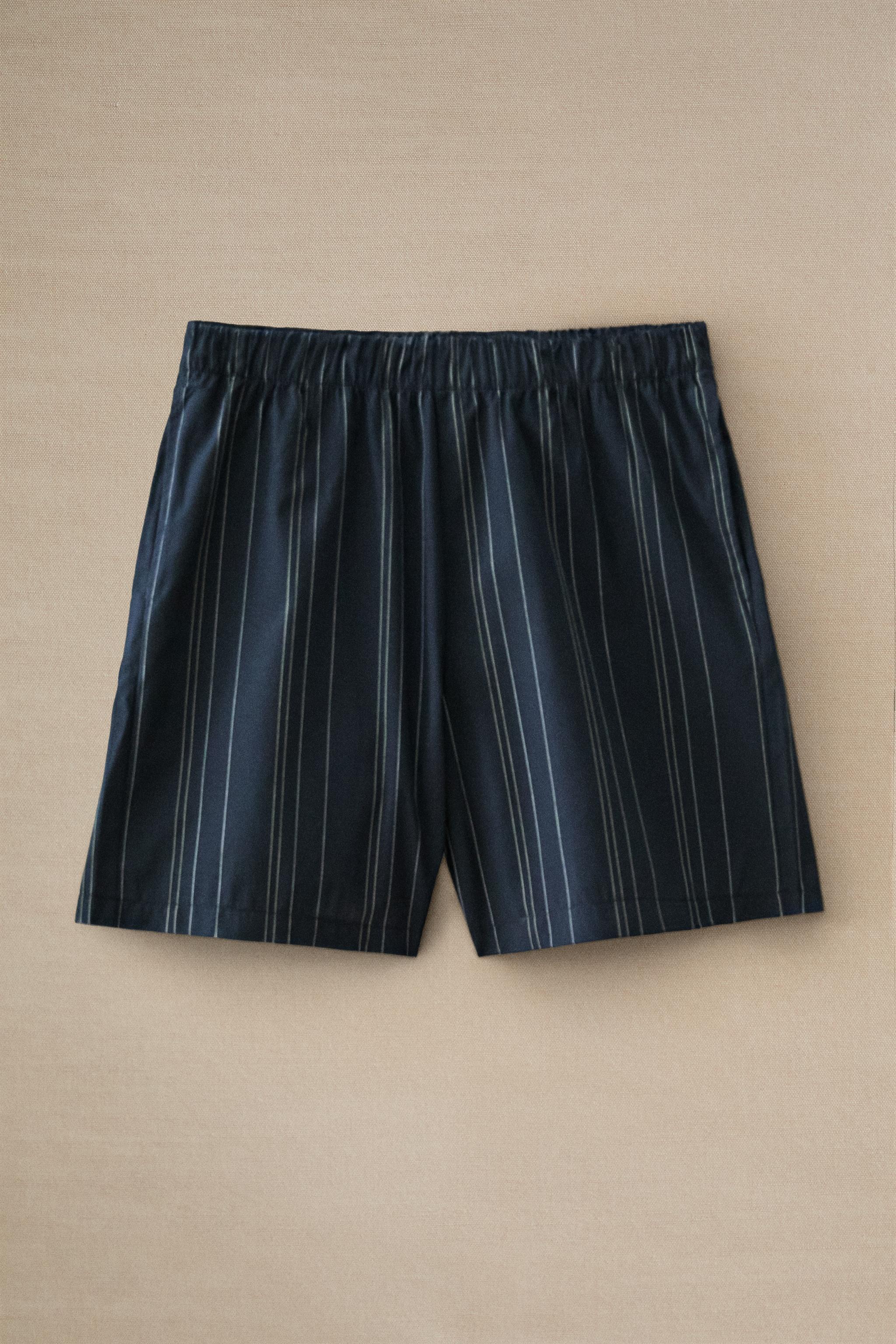 STRIPED COTTON SHORTS