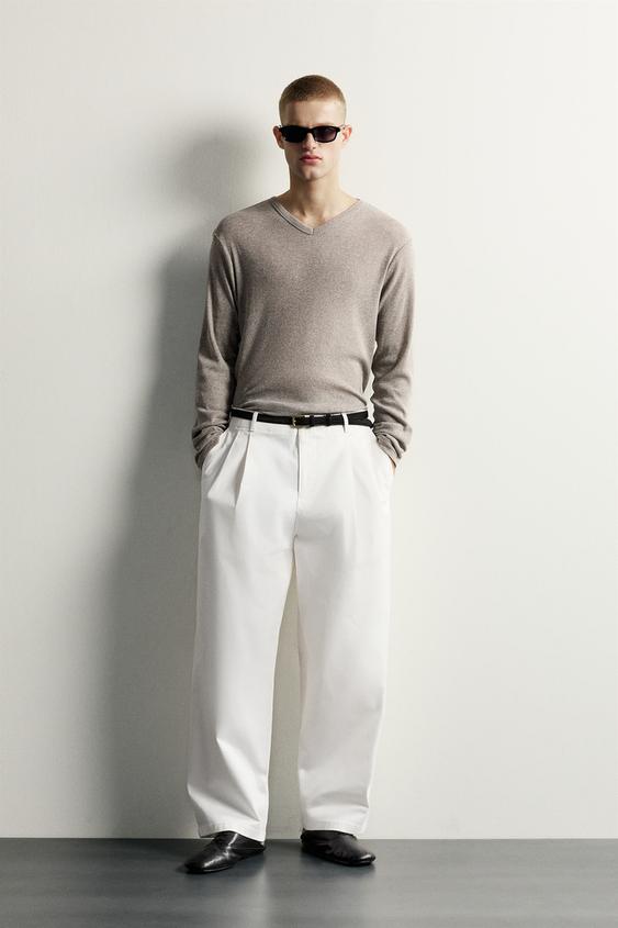 LIGHTWEIGHT V-NECK T-SHIRT - Grey marl de Zara - Imagen 0