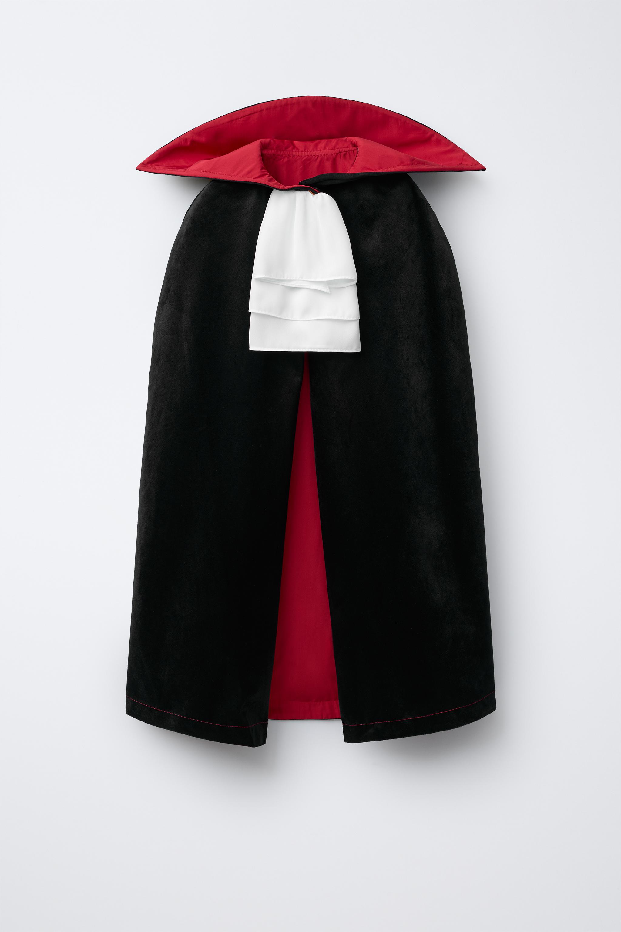 Cape De Vampire Réversible Noir/rouge 150cm Avec Capuche - Déguisement Halloween, Cosplay Médiéval - Pour Homme Et Femme - 2