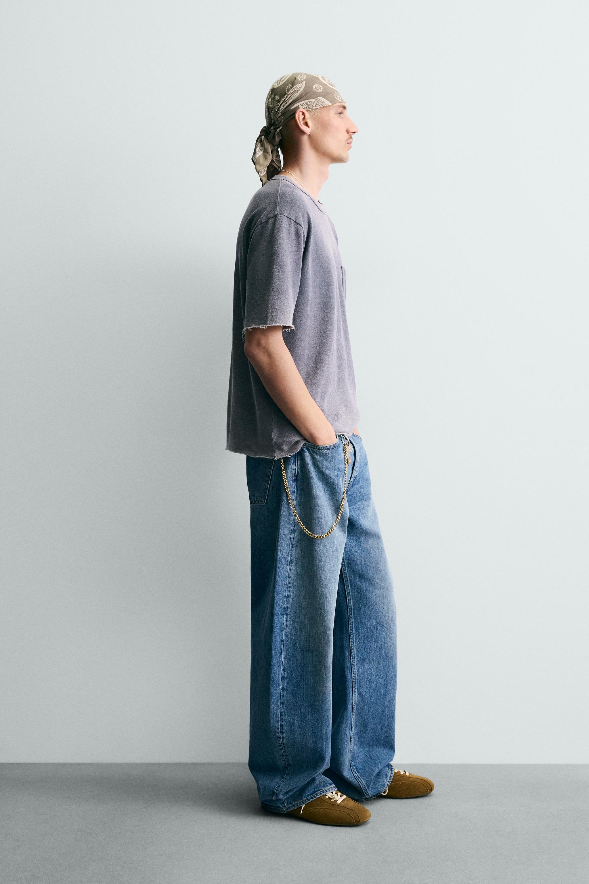 T-SHIRT EN MAILLE RELAXED FIT DÉLAVÉ