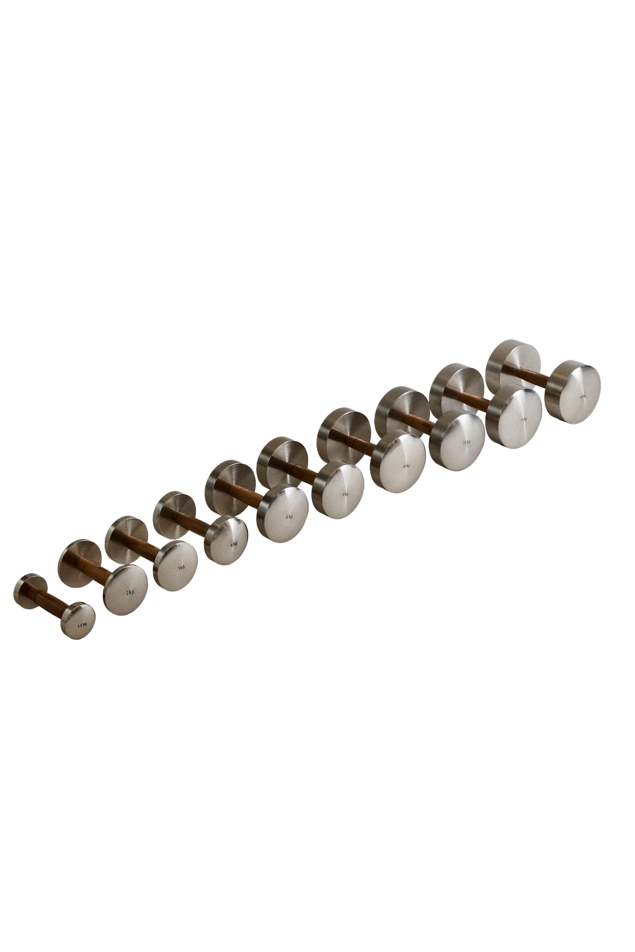 Oak Wood And Steel Dumbbell by Zara