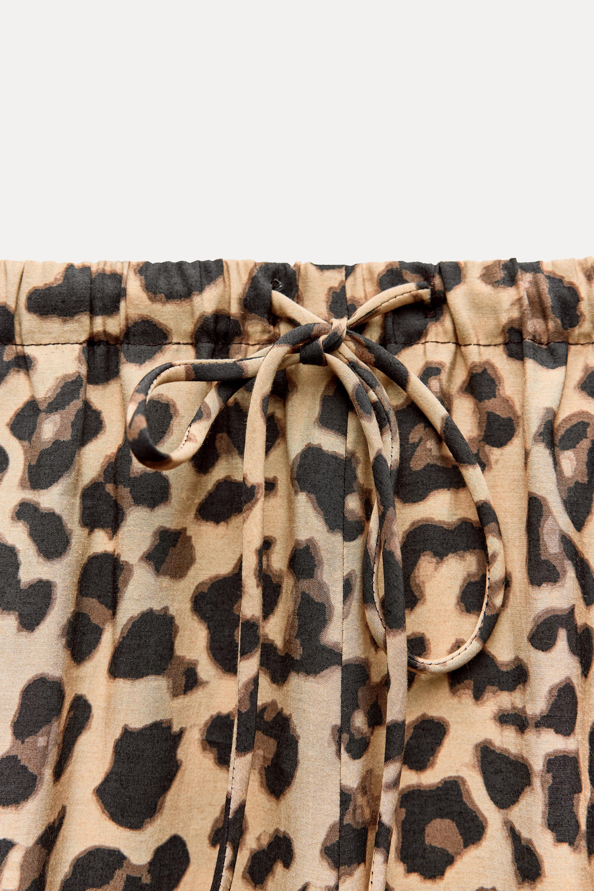 Leopard print trousers zara on sale