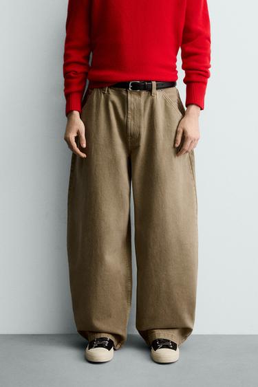 BALLOON FIT JEANS - Sand by Zara