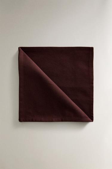 FADED COTTON NAPKIN (SET OF 2) - Burgundy by Zara - Image 0