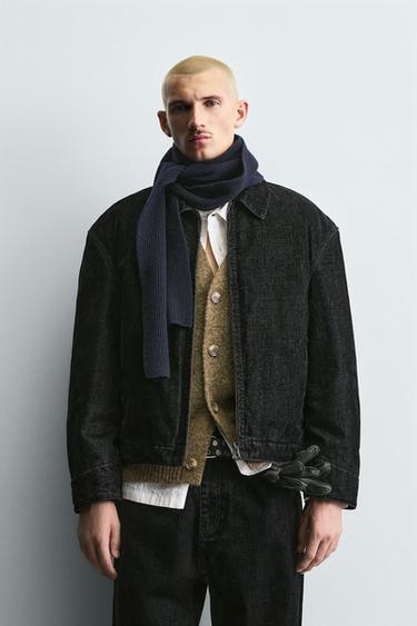 RELAXED FIT VELOUR JACKET - Black by Zara