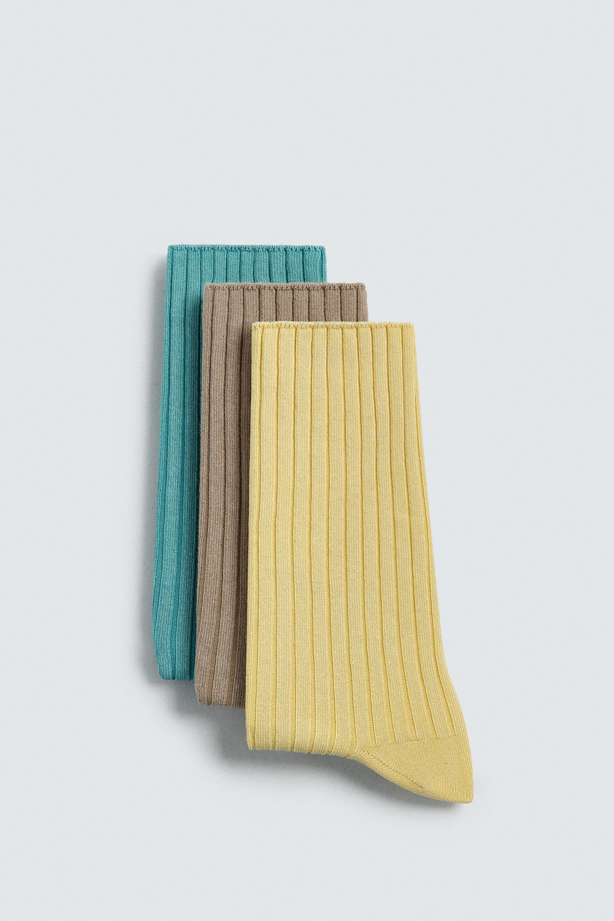 CHAUSSETTES CÔTELÉES DÉLAVÉES LOT DE 3