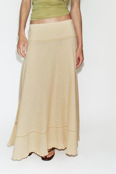 STRUCTURED MIDI SKIRT - Mid-camel by Zara