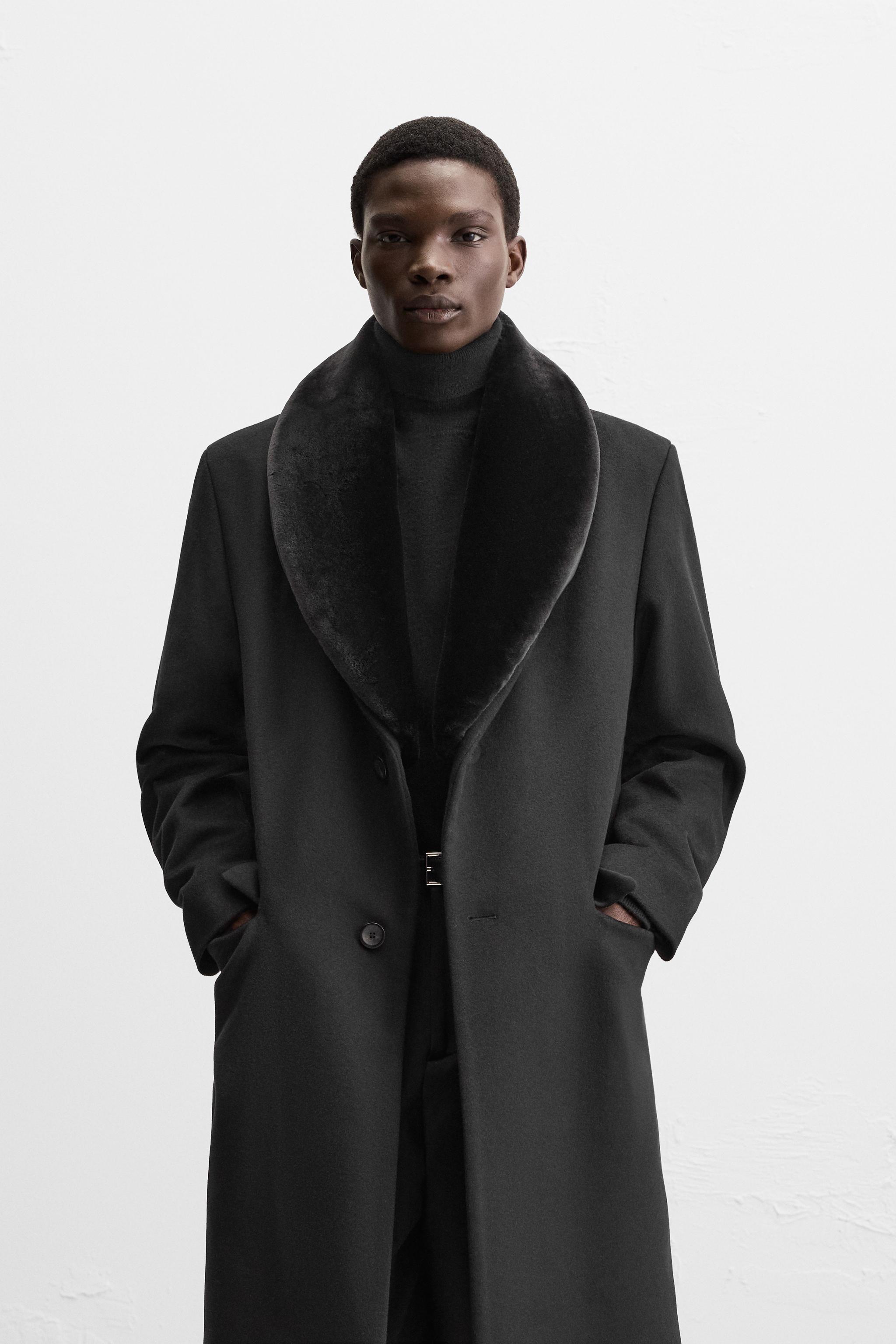 COMBINATION COLLAR COAT Black ZARA United States