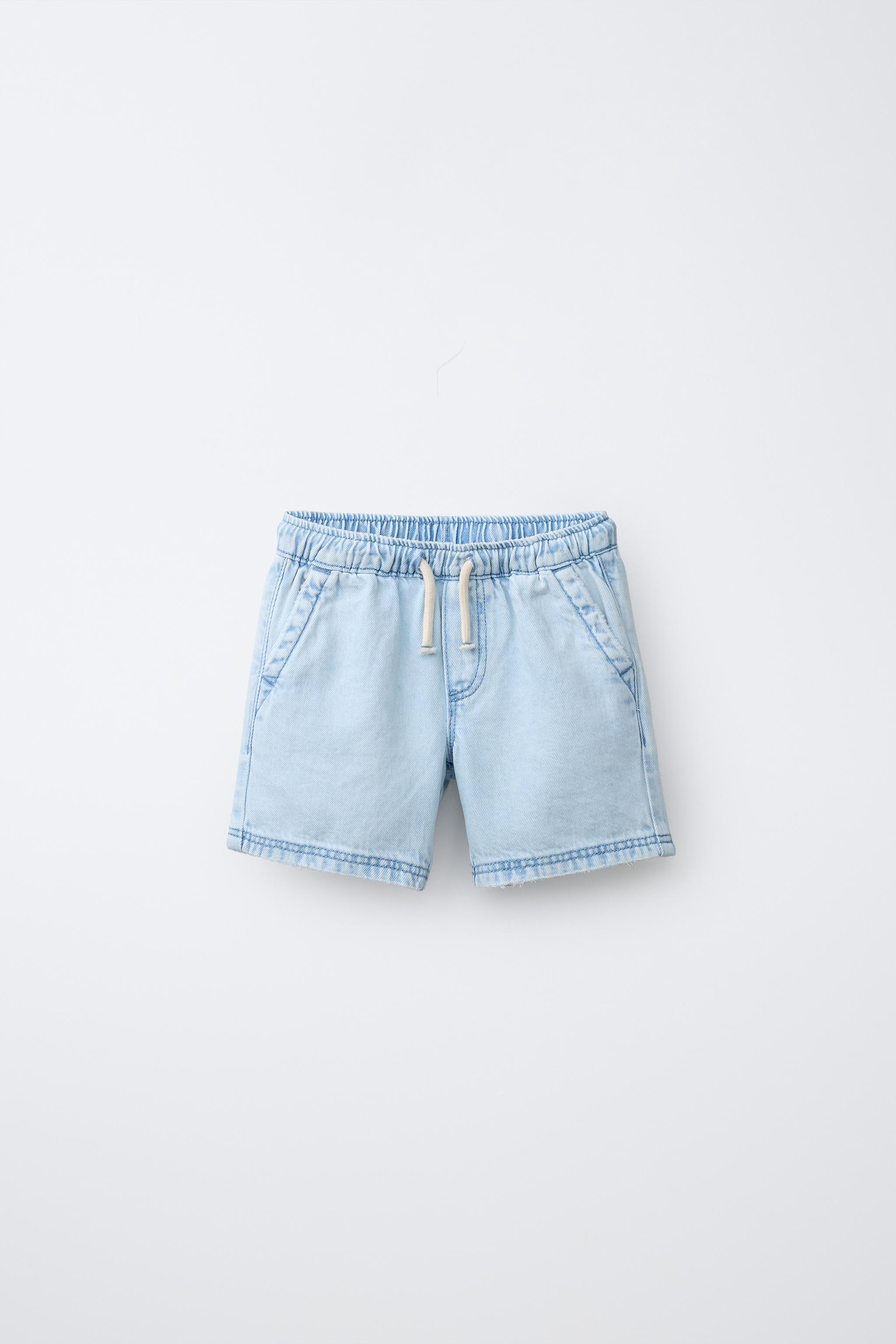 Детские шорты Zara DENIM SHORTS WITH LABEL