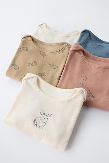 LOT DE CINQ BODYS ANIMAUX - Multicolore de Zara - Image 4