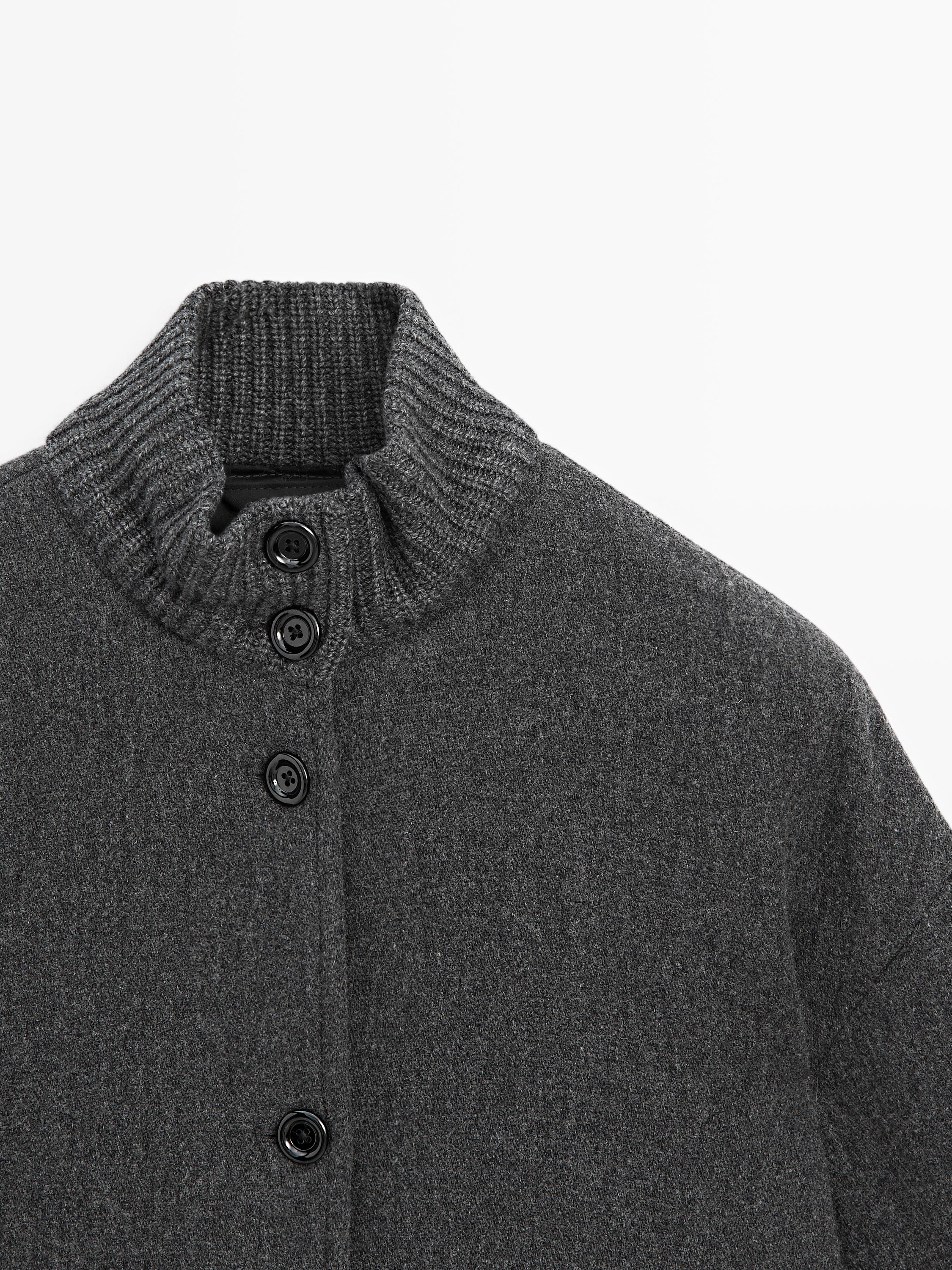 Wool blend bomber jacket