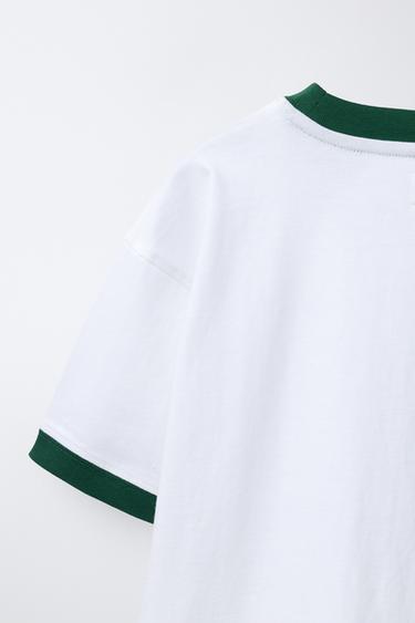 CONTRAST RIB JOGGING T-SHIRT - White by Zara - Image 3