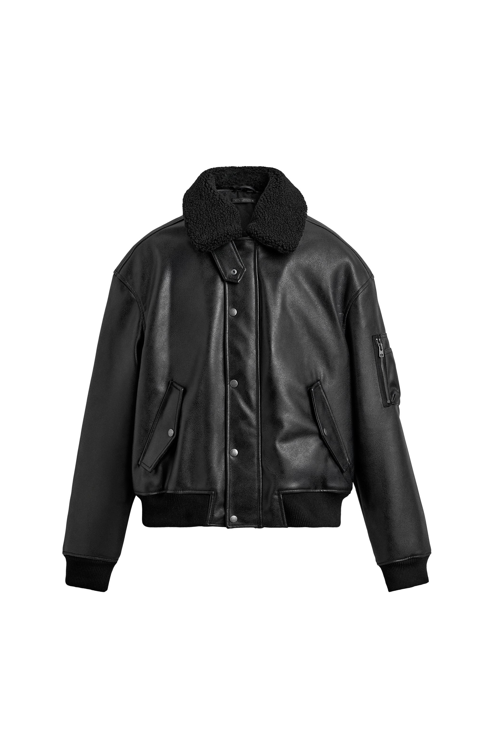 ZARA ボア襟付きブラウンジャケット M ZARA ボアジャケットのおしゃれ 
