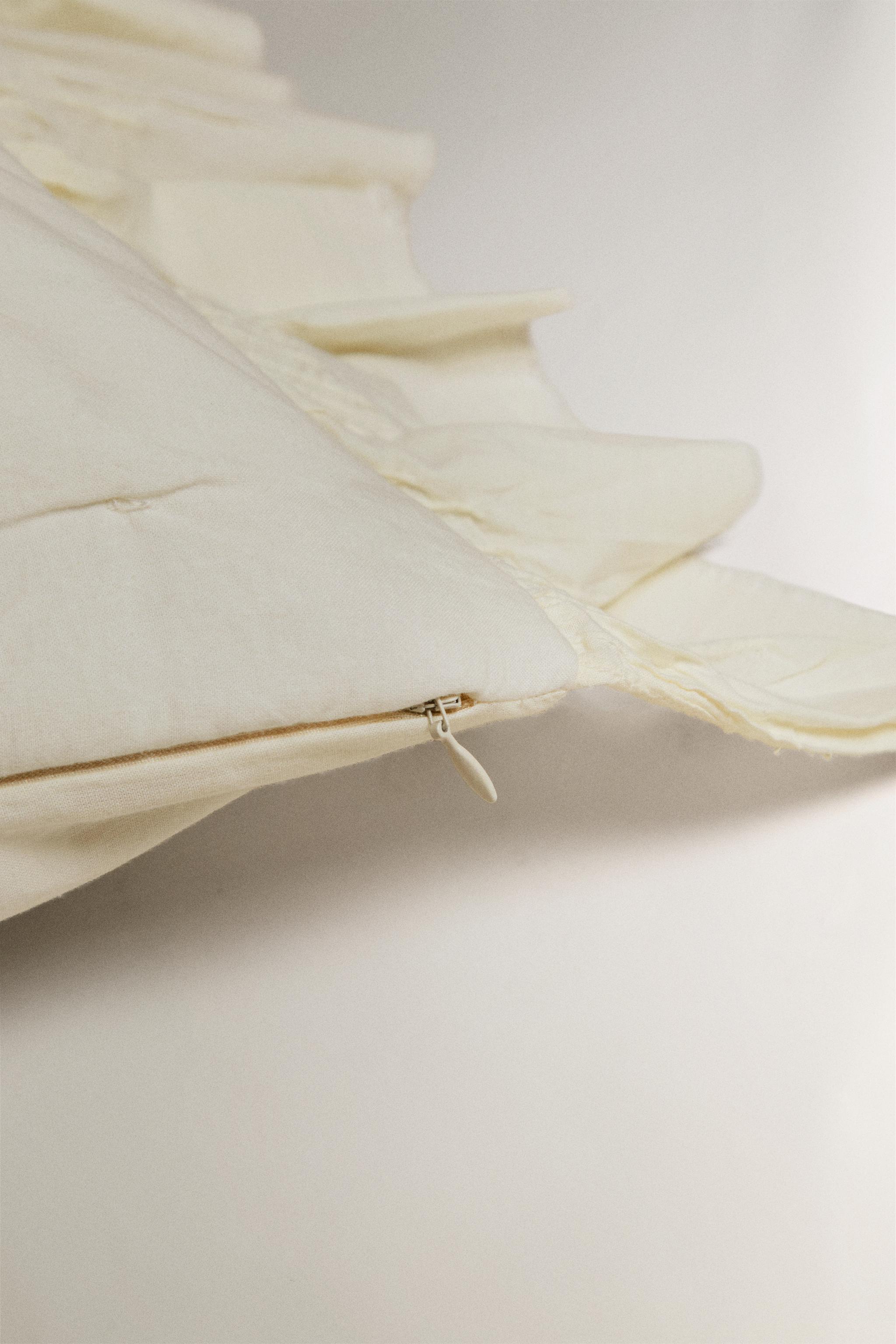 HOUSSE DE COUSSIN ÉDREDON COTON VOLANT
