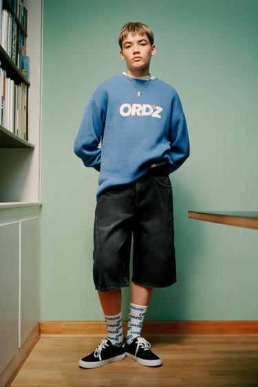 Zara Siyah - GENİŞ KALIP DENİM BERMUDA