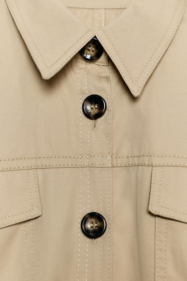 TWILL MIDI DRESS WITH TABS - Sand by Zara - Image 7